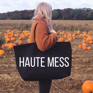 Haute Mess Oversized XL Tote Weekender Travel Bag Maxi Shopper VGUC